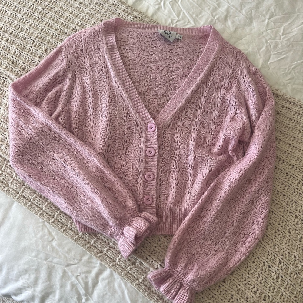 Princess Polly pink cardigan size S/M